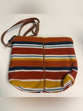 Mercado Global Guatemala Made Purse Woven Colorful Stripes 100% Cotton